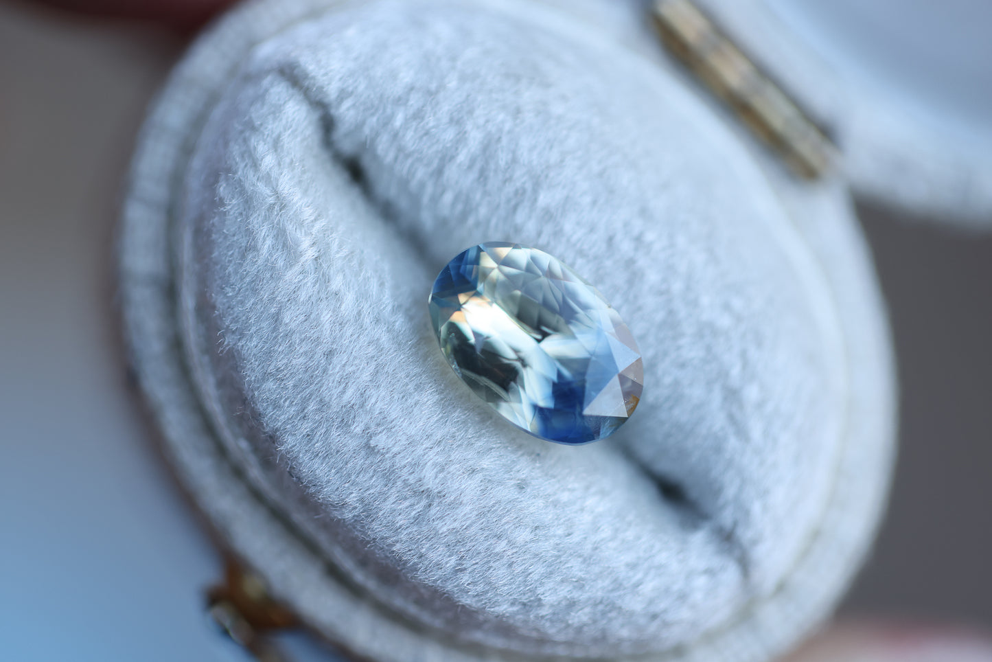 2.15ct oval yellow blue parti sapphire