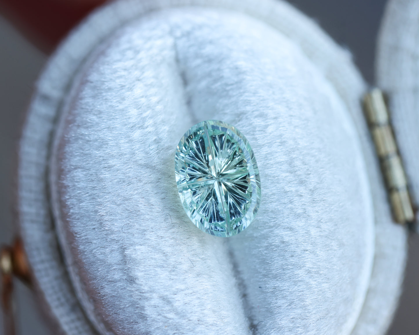 1.8ct light blue green oval sapphire- Starbrite cut by John Dyer