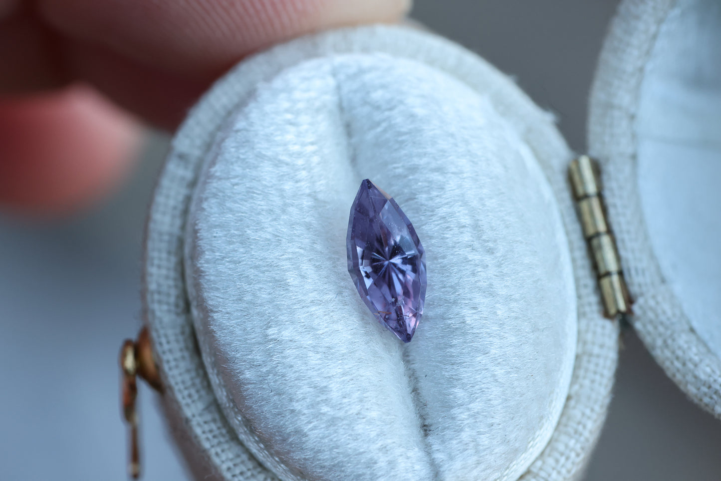 1.32ct purple marquise sapphire- Regal Radiant cut by John Dyer