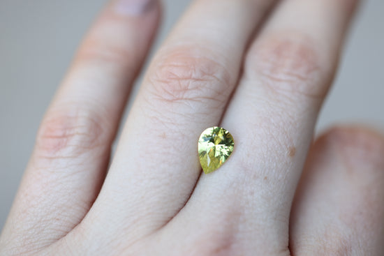 2ct Pear Yellow Green Sapphire