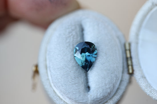 2.25ct Pear Blue Teal Sapphire