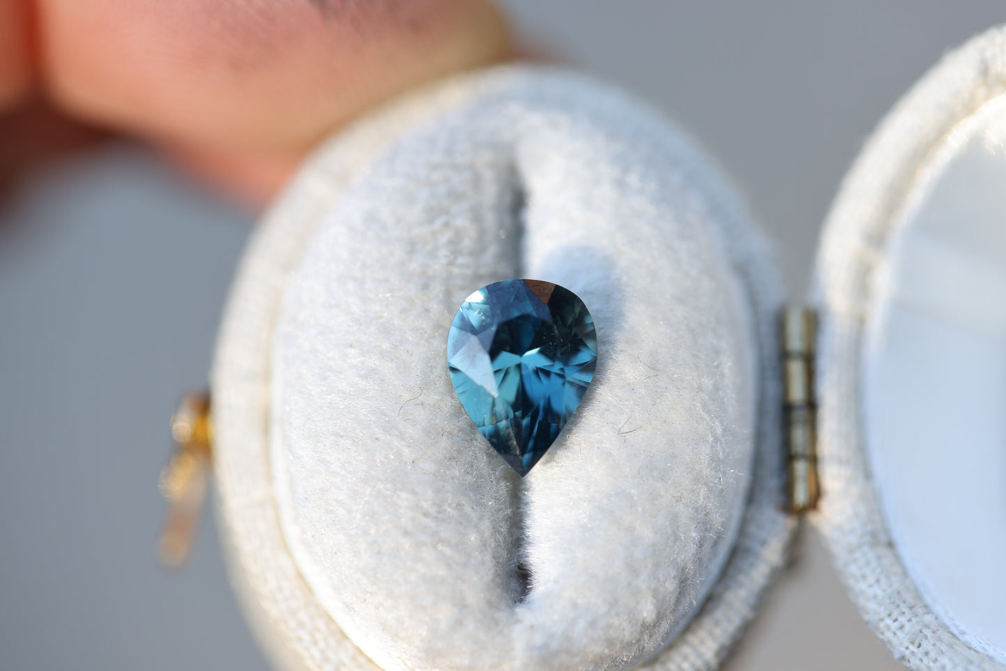 2.25ct Pear Blue Teal Sapphire