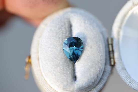 2.25ct Pear Blue Teal Sapphire