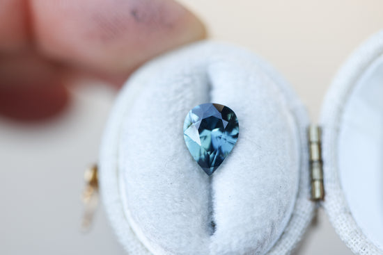 2.25ct Pear Blue Teal Sapphire