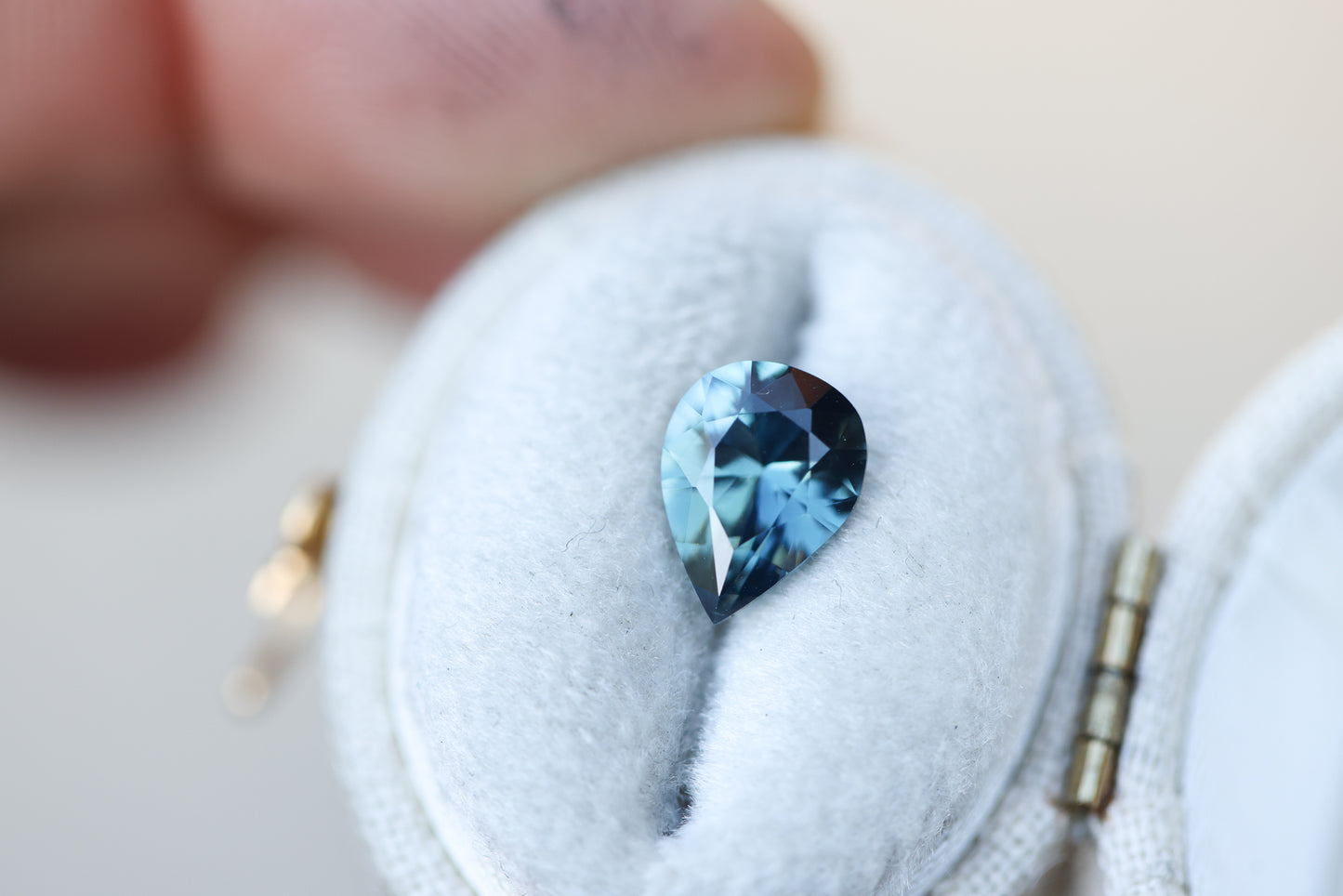 2.25ct Pear Blue Teal Sapphire