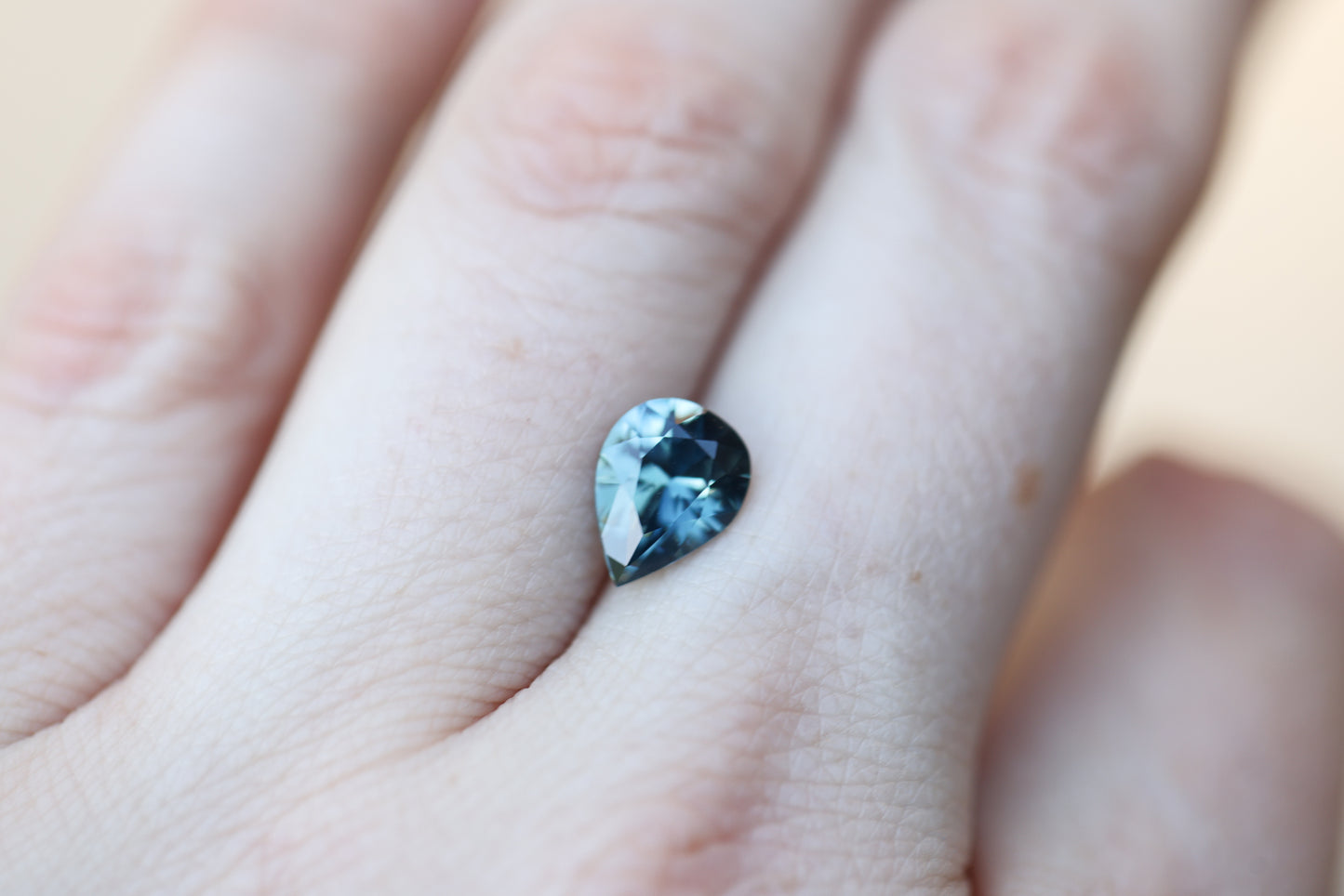 2.25ct Pear Blue Teal Sapphire