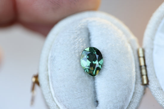 1.43ct Pear Teal Green Sapphire