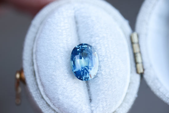 2.27ct oval blue teal opalescent sapphire