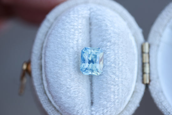 1.52ct icy blue opalescent radiant cut sapphire