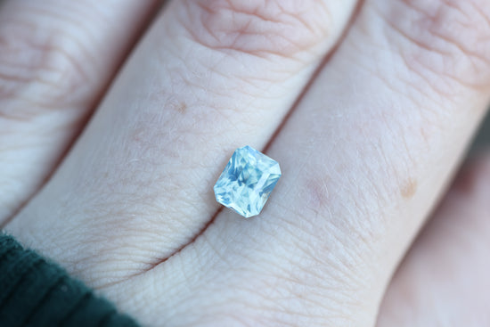 1.52ct icy blue opalescent radiant cut sapphire