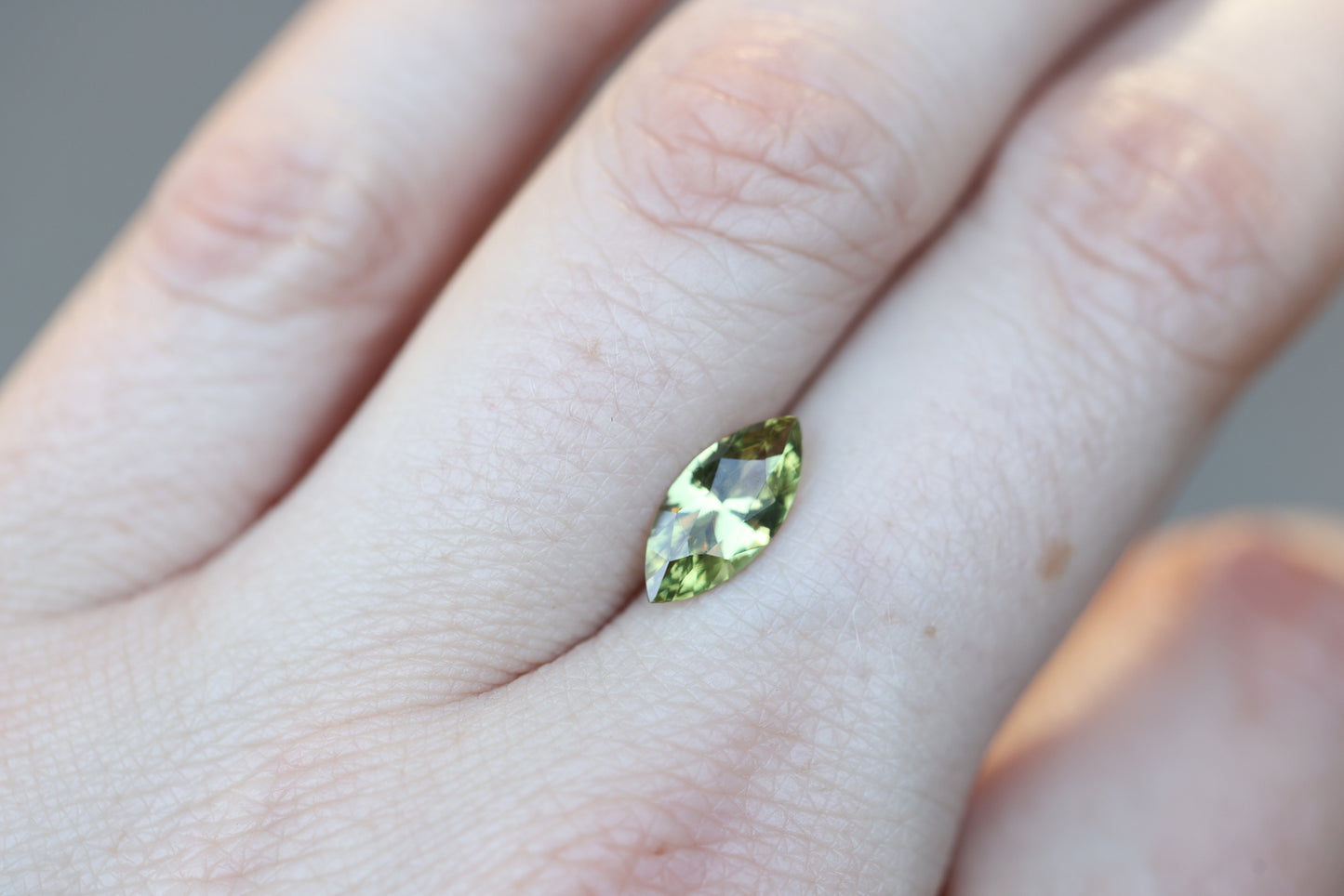 ON HOLD 1.56ct Marquise Yellowish Green Sapphire