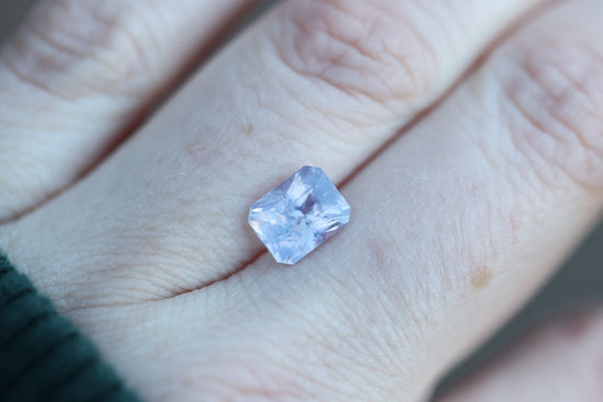 ON HOLD 2.57ct opalescent lavender radiant cut sapphire