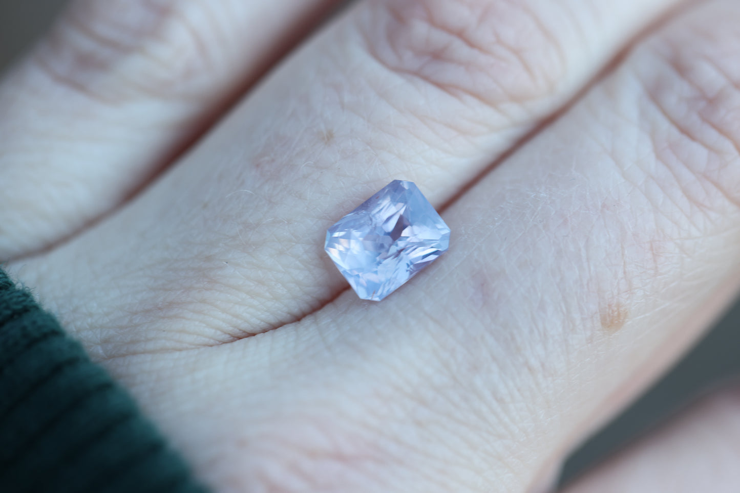 ON HOLD 2.57ct opalescent lavender radiant cut sapphire