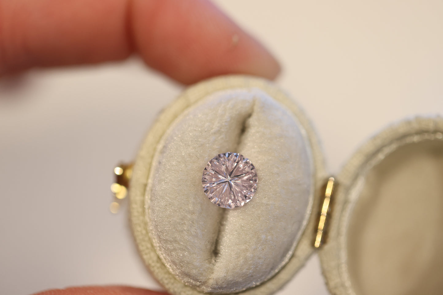 1.62ct pale pink round sapphire- Starbrite cut by John Dyer