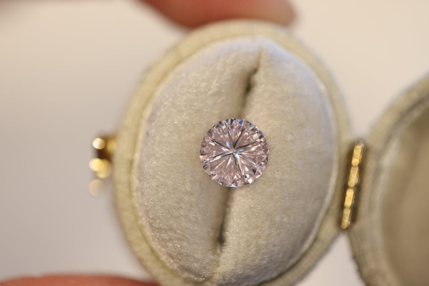 1.62ct pale pink round sapphire- Starbrite cut by John Dyer