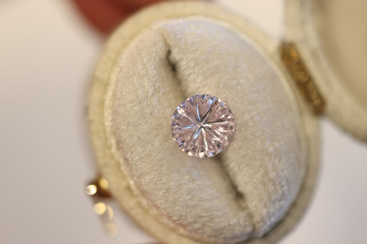 1.62ct pale pink round sapphire- Starbrite cut by John Dyer