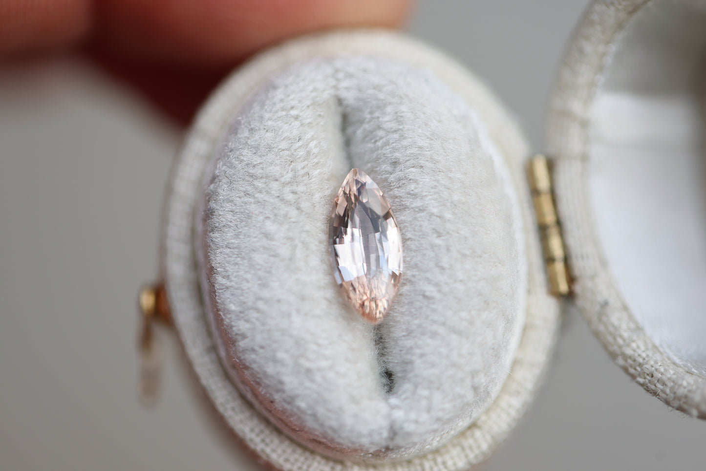 1.5ct Marquise Light Peach Pink Sapphire