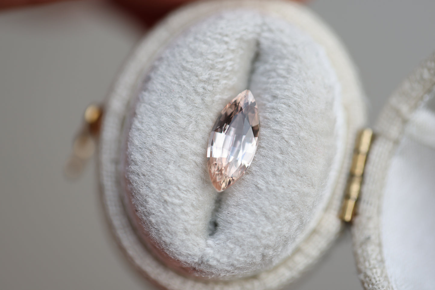 1.5ct Marquise Light Peach Pink Sapphire