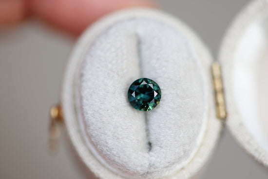 1.01ct Round Dark Green Blue Sapphire