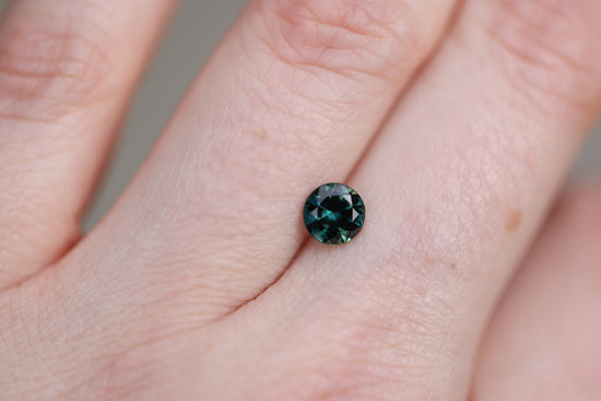 1.01ct Round Dark Green Blue Sapphire