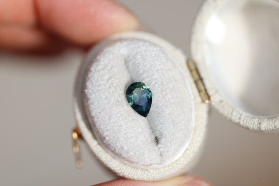 .96ct Pear Teal Blue Sapphire