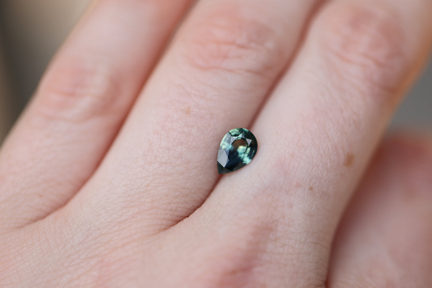 .96ct Pear Teal Blue Sapphire