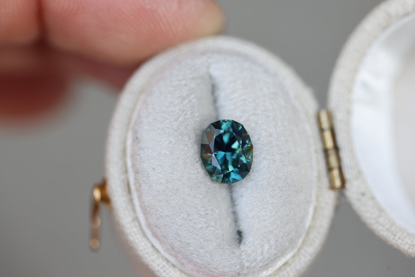 1.97ct Oval Blue Green Sapphire