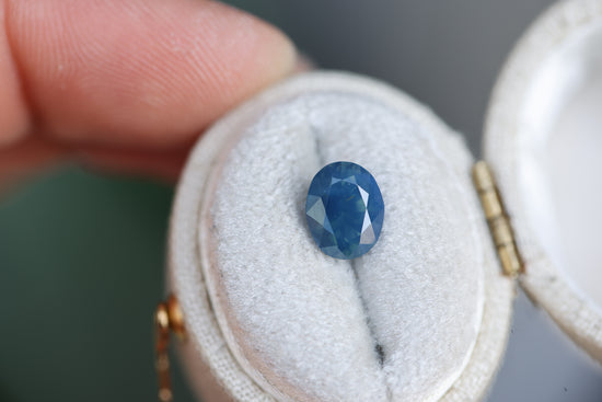 2ct Oval Opalescent Blue Sapphire