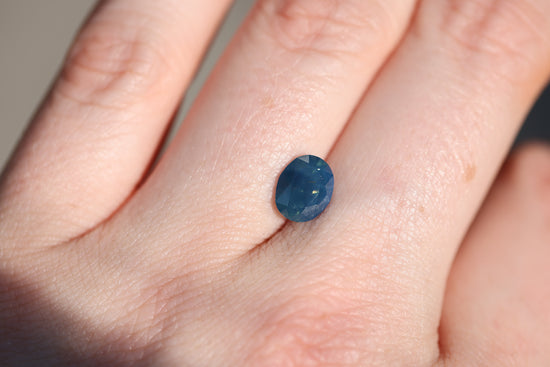 2ct Oval Opalescent Blue Sapphire