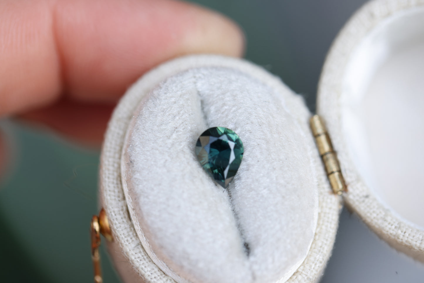 1.14ct Pear Teal Green/Blue Sapphire