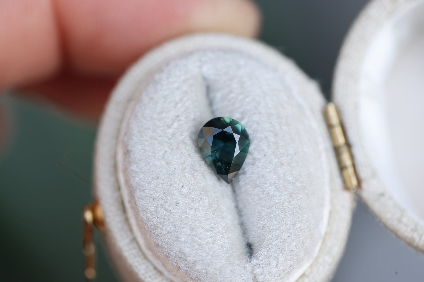 1.14ct Pear Teal Green/Blue Sapphire