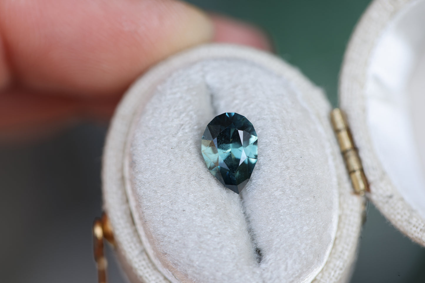 1.74ct Pear Teal Sapphire