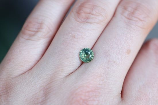 1.3ct Round Light Teal/Green Sapphire