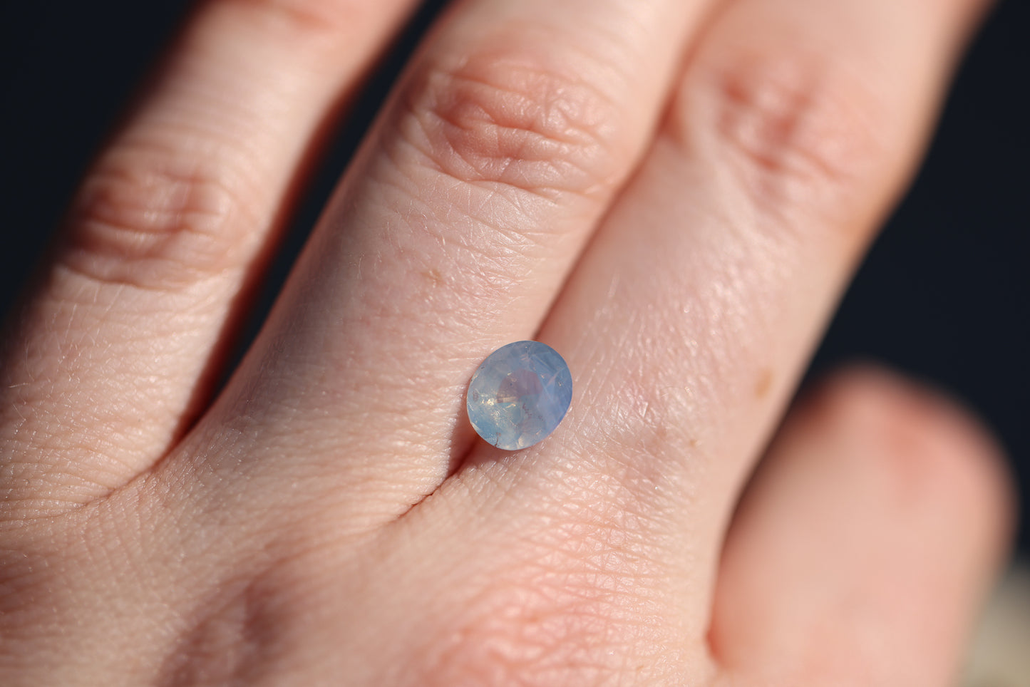 2ct Oval Icy Blue Opalescent Sapphire