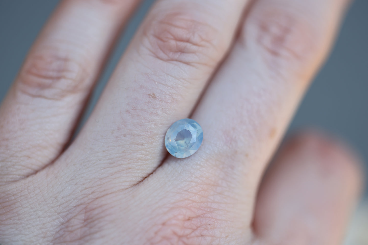 2ct Oval Icy Blue Opalescent Sapphire