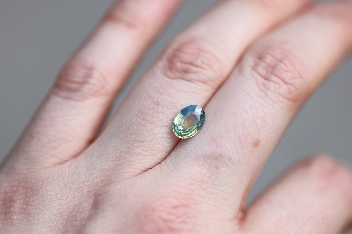 2.08ct Oval Opalescent Teal Green Sapphire