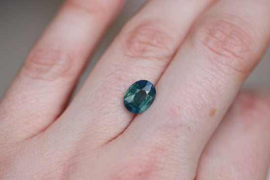 2.27ct Oval Opalescent Teal Blue Sapphire