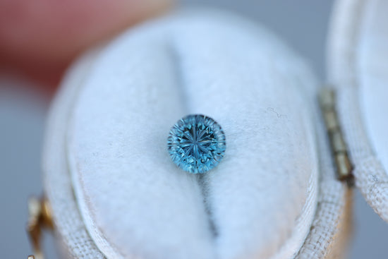 1.08ct round blue teal sapphire - Starbrite cut by John Dyer
