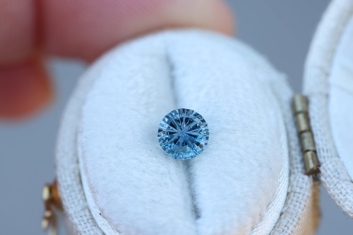 1.08ct round blue sapphire - Starbrite cut by John Dyer