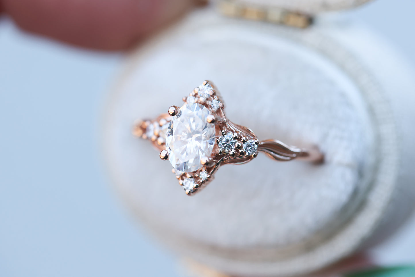 Load image into Gallery viewer, Astraea with oval moissanite and lab diamonds
