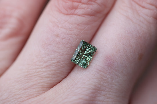 1.87ct rectangle green sapphire - Starbrite cut by John Dyer