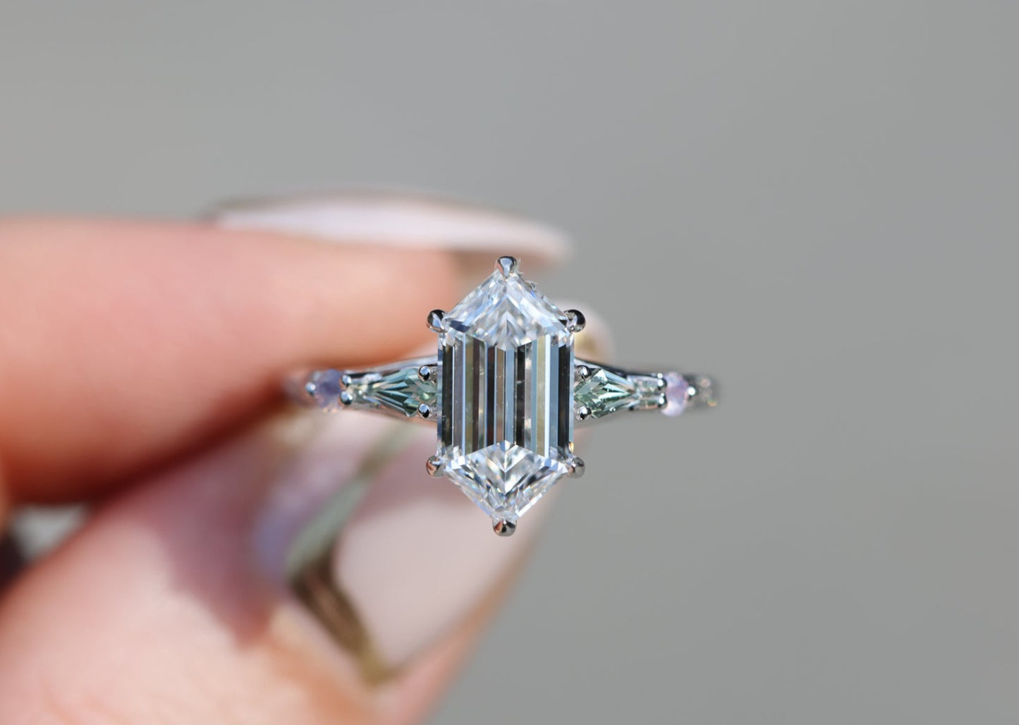 Ready to ship Size 7 platinum Artemis five stone