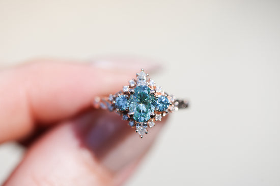 Enchanted Briar With Oval Teal Moissanite