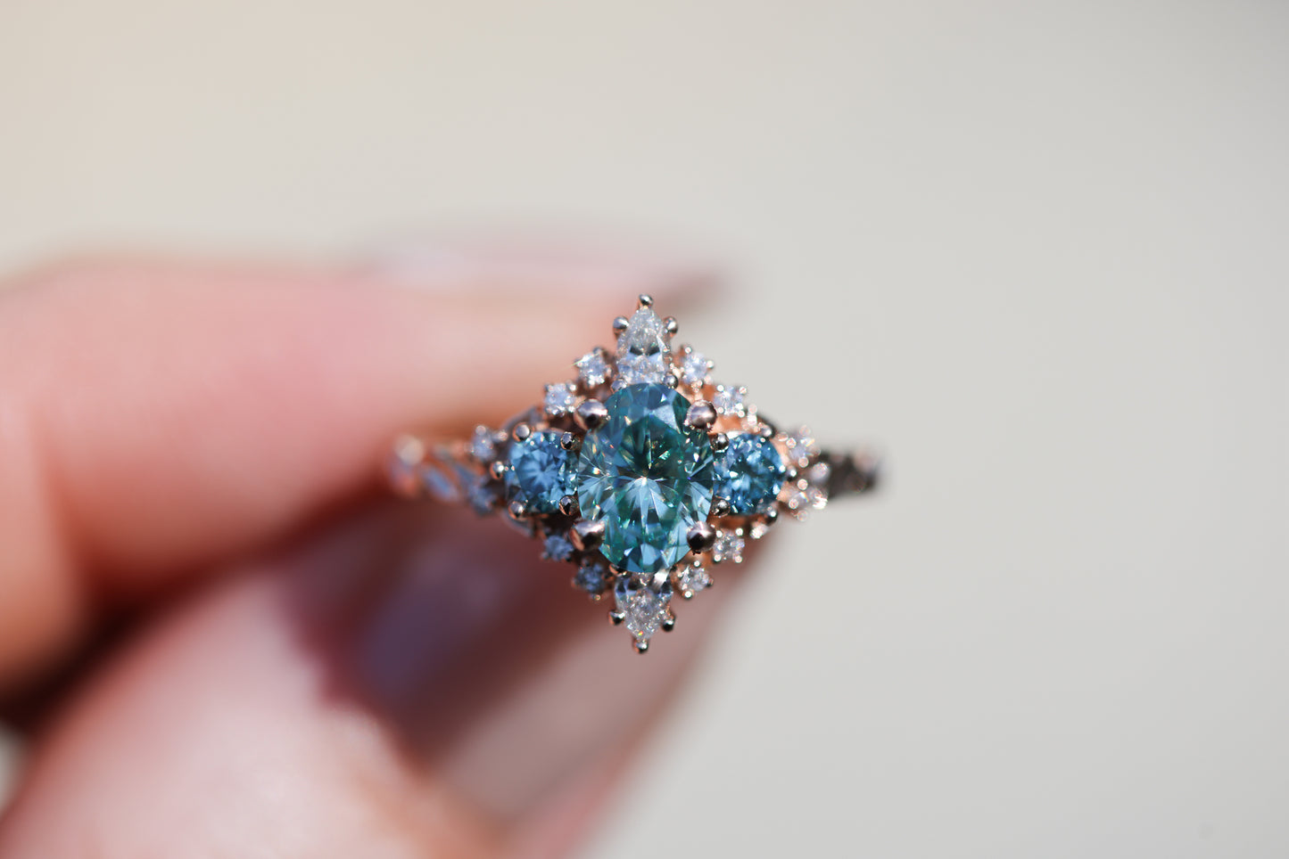 Enchanted Briar With Oval Teal Moissanite