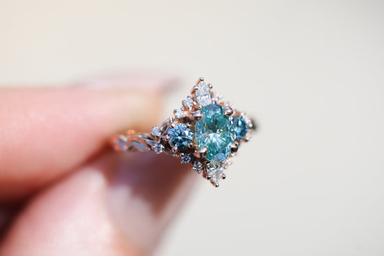 Enchanted Briar With Oval Teal Moissanite