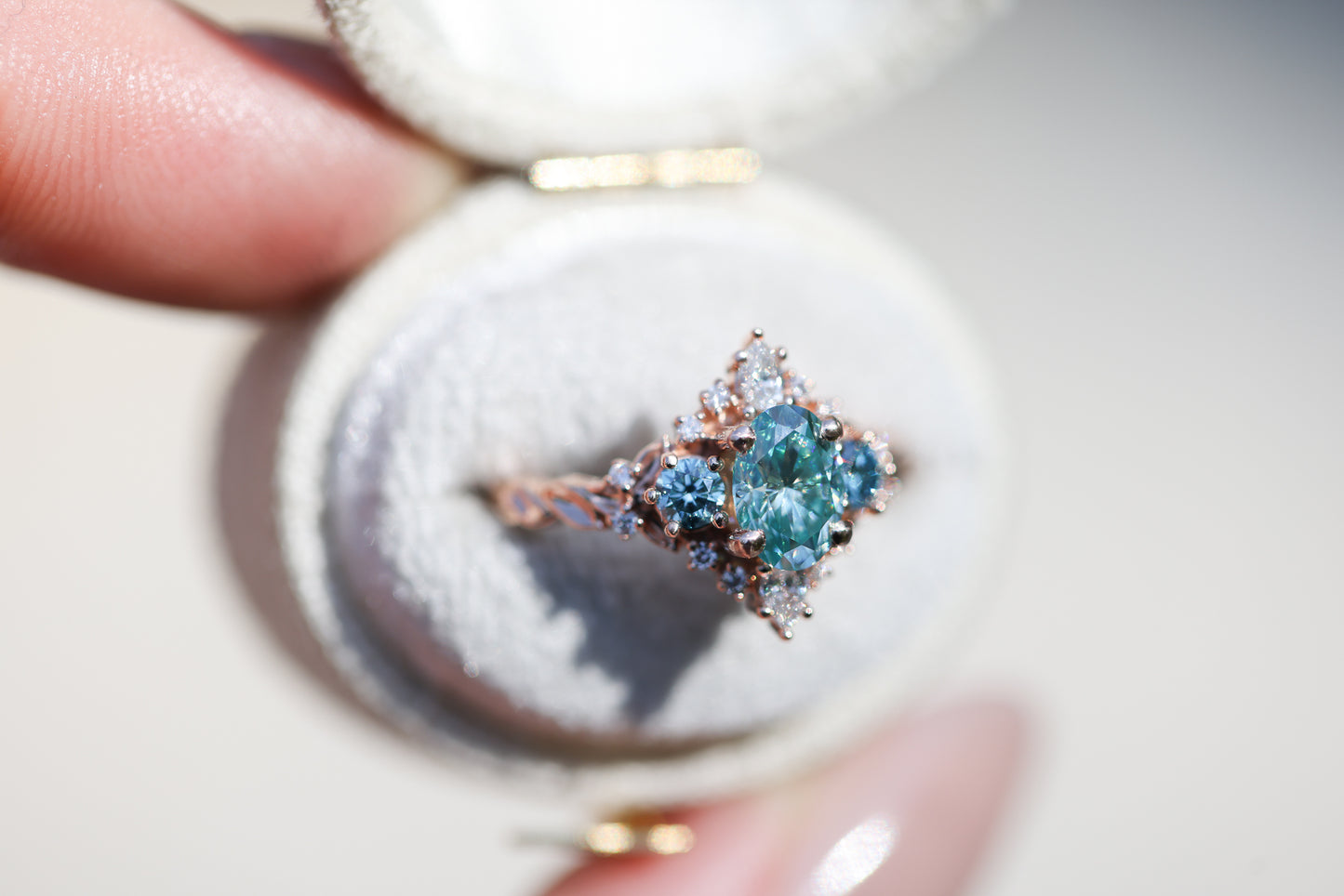 Enchanted Briar With Oval Teal Moissanite