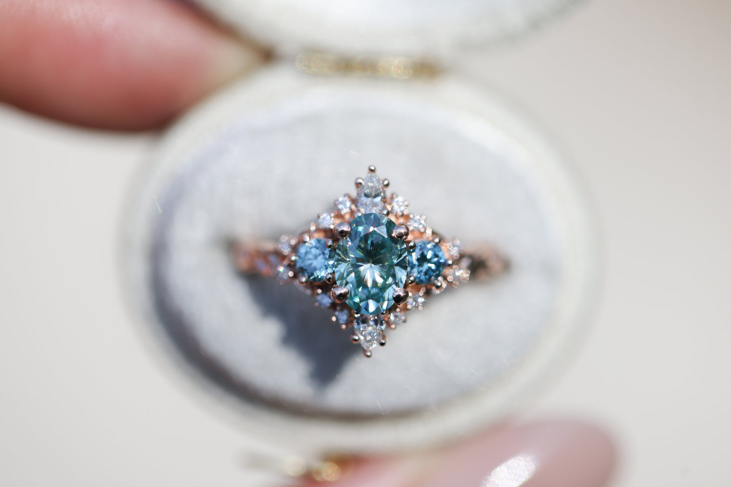 Enchanted Briar With Oval Teal Moissanite