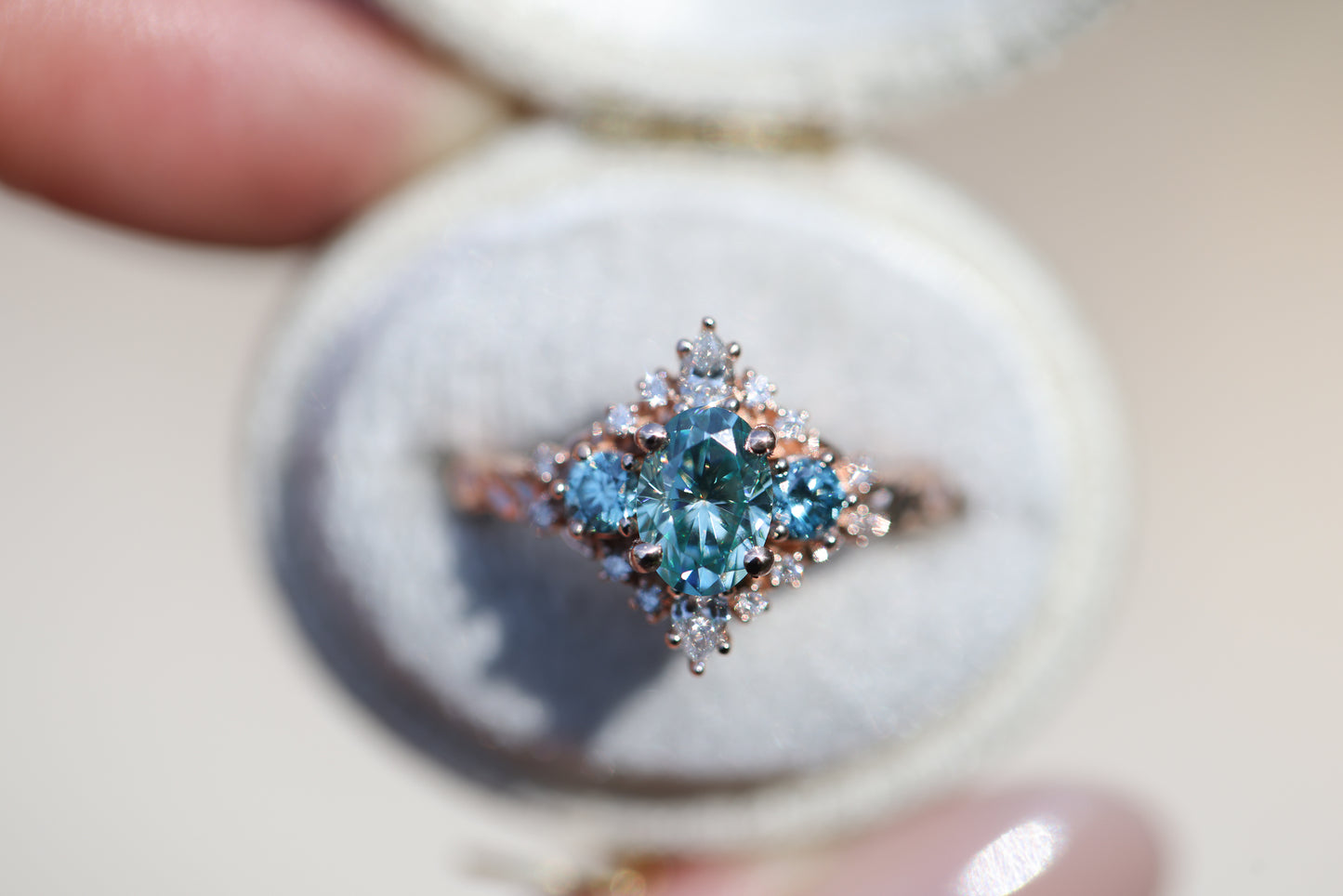 Enchanted Briar With Oval Teal Moissanite