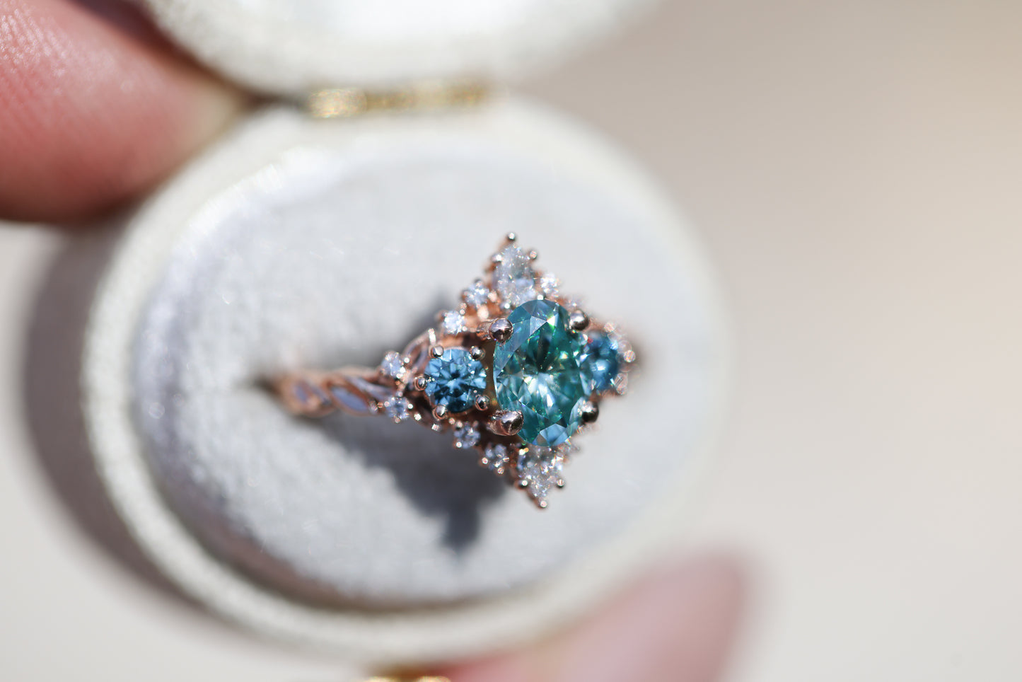 Enchanted Briar With Oval Teal Moissanite