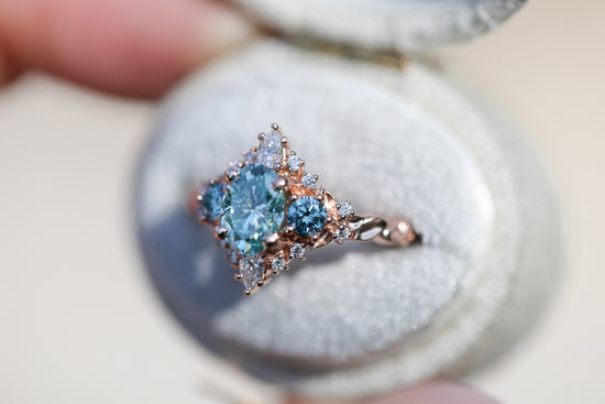 Enchanted Briar With Oval Teal Moissanite